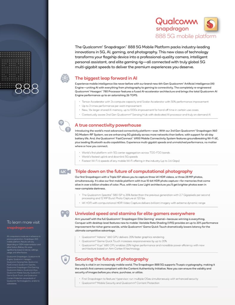 Snapdragon 888 5G Platform